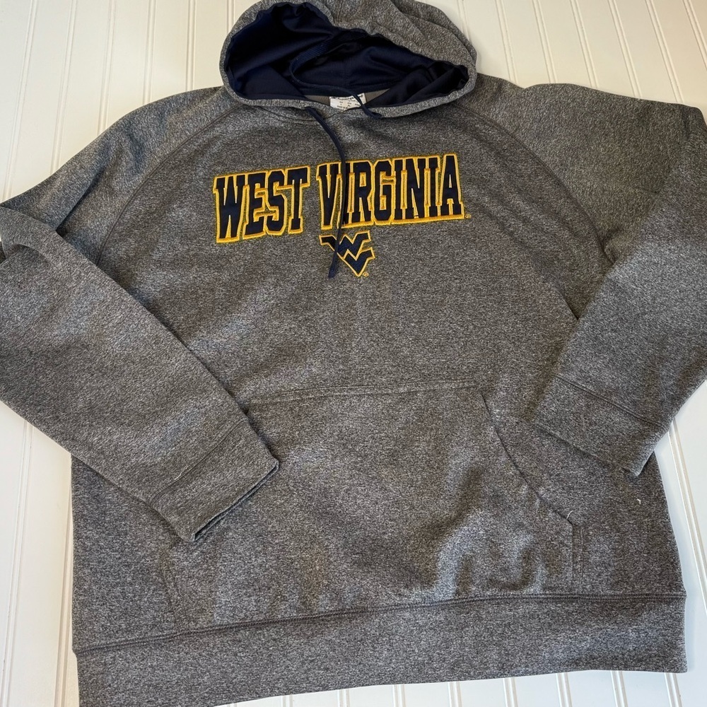 Champion West Virginia Mountaineers Gray Hoodie Sweatshirt Men’s Large 1660